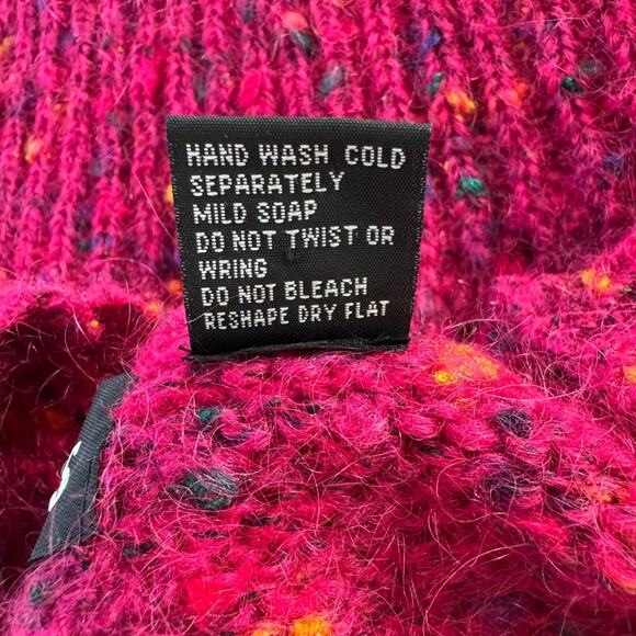 Vintage ‘90s Stefano Basics Hot Pink Mohair Blend Scoop Neck Fuzzy Sweater Vest - Picture 8 of 8